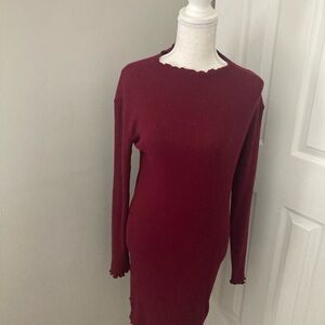 Elegant Burgundy Knit Dress